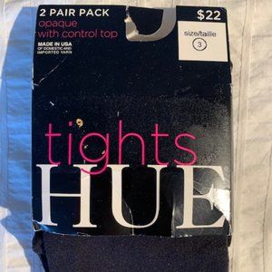 Black Opaque HUE Tights w/ Control Top